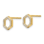 True Origin 14K 1/5 carat Lab Grown Diamond VS/SI  D E F  Hexagon Post Earrings - Image 2
