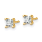 14K Lab Grown Diamond 1/2ctw Princess VS/SI FGH 4 Prong Earrings - Image 2