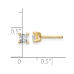 14K Lab Grown Diamond 1/2ctw Princess VS/SI FGH 4 Prong Earrings - Image 3