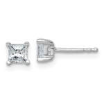 14kw Certified .75ctw VS DEF Lab Grown Prin Diamond 4 Prong Earrings
