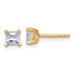 14ky Certified .75ctw VS DEF Lab Grown Prin Diamond 4 Prong Earrings