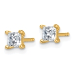14ky Certified .75ctw VS DEF Lab Grown Prin Diamond 4 Prong Earrings - Image 2
