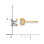 14ky Certified .75ctw VS DEF Lab Grown Prin Diamond 4 Prong Earrings - Image 3