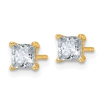 14ky Certified 1ctw VS DEF Lab Grown Prin Diamond 4 Prong Earrings - Image 2