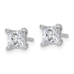 14kw Certified 1.5ctw VS DEF Lab Grown Prin Diamond 4 Prong Earrings - Image 2
