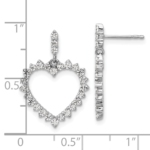 14K White Gold Lab Grown VS/SI FGH Dia Open Heart Post Dangle Earrings - Image 4