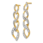 14K Lab Grown Diamond VS/SI FGH Twisted Link Post Dangle Earrings - Image 2