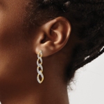 14K Lab Grown Diamond VS/SI FGH Twisted Link Post Dangle Earrings - Image 3