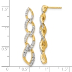 14K Lab Grown Diamond VS/SI FGH Twisted Link Post Dangle Earrings - Image 4