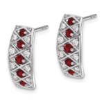 14K White Gold Lab Grown Diamond VS/SI FGH & Cr. Ruby Fancy Earrings - Image 2