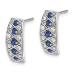14K White Gold Lab Grown Diamond VS/SI FGH & Cr. Sapphire Fancy Earr - Image 2