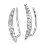 14K White Gold Lab Grown VS/SI FGH Dia Ear Climber Earrings - Image 2