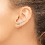 14K White Gold Lab Grown VS/SI FGH Dia Ear Climber Earrings - Image 3