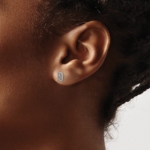 14K White Gold Lab Grown VS/SI FGH Dia Letter B Initial Post Earrings - Image 3