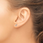 14K White Gold Lab Grown VS/SI FGH Dia Letter J Initial Post Earrings - Image 3