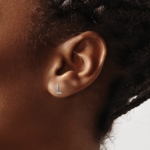 14K White Gold Lab Grown VS/SI FGH Dia Letter L Initial Post Earrings - Image 3