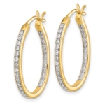14K Lab Grown VS/SI FGH Dia In/Out Hoop Earrings - Image 2