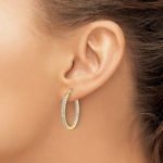 14K Lab Grown VS/SI FGH Dia In/Out Hoop Earrings - Image 3