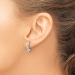 14K White Gold Lab Grown VS/SI FGH Dia J-Hoop Post Earrings - Image 3