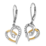 14K Two-Tone Lab Grown VS/SI FGH Dia Heart Leverback Earrings - Image 2