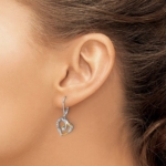 14K Two-Tone Lab Grown VS/SI FGH Dia Heart Leverback Earrings - Image 3