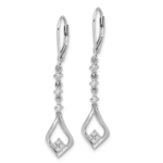14K White Gold Lab Grown Diamond VS/SI FGH Leverback Earrings - Image 2