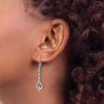 14K White Gold Lab Grown Diamond VS/SI FGH Leverback Earrings - Image 3