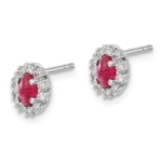 14K White Gold Lab Grown Diamond VS/SI FGH & Cr. Ruby Earrings - Image 2