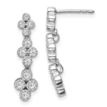 True Origin 14K White Gold 3/8 carat Lab Grown Diamond VS/SI  D E F  Post Dangle Floral Bloom Earrings
