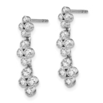 True Origin 14K White Gold 3/8 carat Lab Grown Diamond VS/SI  D E F  Post Dangle Floral Bloom Earrings - Image 2