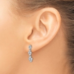 True Origin 14K White Gold 3/8 carat Lab Grown Diamond VS/SI  D E F  Post Dangle Floral Bloom Earrings - Image 3