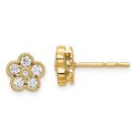 True Origin 14K 1/2 carat Lab Grown Diamond VS/SI  D E F  Floral Post Earring