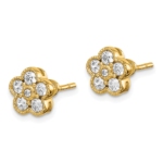 True Origin 14K 1/2 carat Lab Grown Diamond VS/SI  D E F  Floral Post Earring - Image 2
