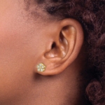 True Origin 14K 1/2 carat Lab Grown Diamond VS/SI  D E F  Floral Post Earring - Image 3