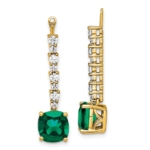 14K Lab Grown VS/SI FGH Dia & Created Emerald Earring Jackets