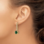 14K Lab Grown VS/SI FGH Dia & Created Emerald Earring Jackets - Image 3