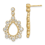 14K Lab Grown Diamond VS/SI FGH Teardrop Bezel Post Earrings