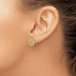 14K Lab Grown Diamond VS/SI FGH Circle Star Post Earrings - Image 3