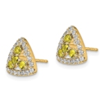 14K Lab Grown Diamond VS/SI FGH Cr.Yellow Sapp Triangle Post Ea - Image 2