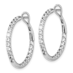 14K White Gold Lab Grown Diamond VS/SI FGH In & Out Hoop Earrings - Image 2