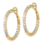 14K Lab Grown Diamond VS/SI FGH In & Out Hoop Earrings - Image 2