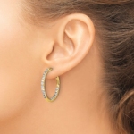 14K Lab Grown Diamond VS/SI FGH In & Out Hoop Earrings - Image 3