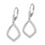 14K White Gold Lab Grown Diamond VS/SI FGH Teardrop Leverback Earrin - Image 2