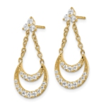 14K Lab Grown Diamond VS/SI FGH Fancy Chandelier Post Earrings - Image 2