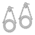 14K White Gold Lab Grown Diamond VS/SI FGH Circle Chain Drop Post Ea - Image 2
