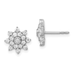 14K White Gold Lab Grown Dia VS/SI FGH Star Cluster Post Earrings