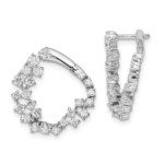 True Origin 14K White Gold 1 1/2 carat Lab Grown Diamond VS/SI  D E F  Fancy Hoop Earrings