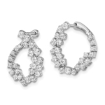 True Origin 14K White Gold 1 1/2 carat Lab Grown Diamond VS/SI  D E F  Fancy Hoop Earrings - Image 2