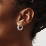 True Origin 14K White Gold 1 1/2 carat Lab Grown Diamond VS/SI  D E F  Fancy Hoop Earrings - Image 3