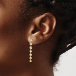 True Origin 14K 1 1/2 carat Lab Grown Diamond VS/SI  D E F  Graduated Dangle Post Earring - Image 3